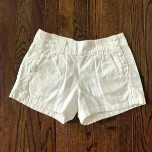 French Connection Women’s Size 4 White Eyelet Side-Button Shorts